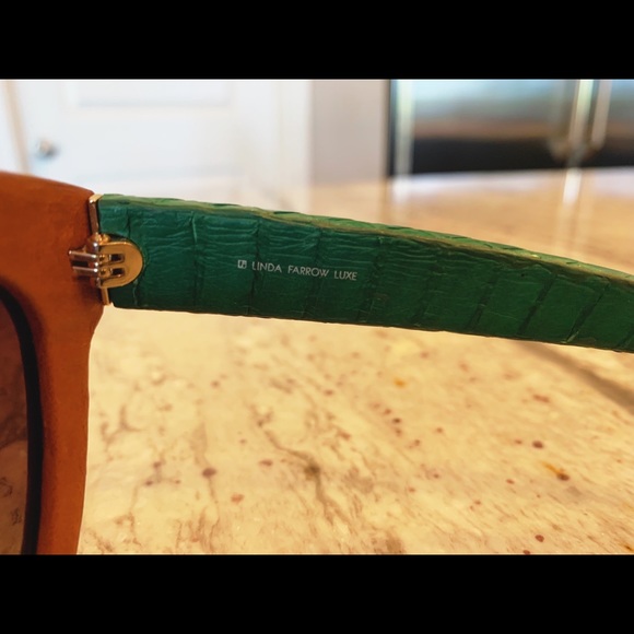 Linda Farrow Lux Python Leather wrapped Sunnies